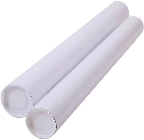 Verzendkoker CleverPack A2 450x50x1.5 met doppen wit pak à 5 stuks-2