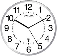 Horloge murale Unilux Wave radio-contrôlée Ø30cm gris argenté/blanc-3