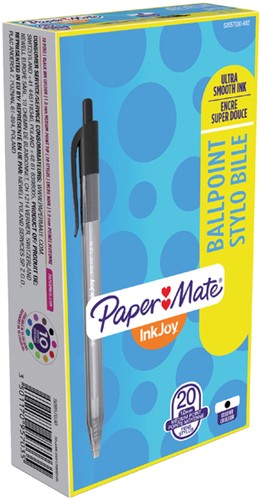 Stylo bille Paper Mate Inkjoy 100RT Medium noir-2