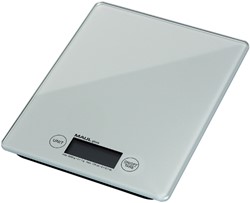 Briefwaage MAUL Gloss bis 5000 g Glasschale inklusive Batterie weiß