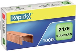 Heftklammern Rapid 24/6 verkupfert Standard 1000 Heftklammern