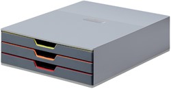 Schubladenbox Durable Varicolor 3 Schubladen grau