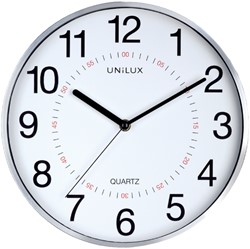 Pendule murale Unilux Aria Ø28,5cm gris argenté/blanc