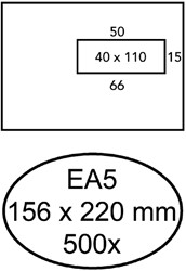 Umschlag Quantore 156x220mm Fenster 4x11cm rechts 500 Stück
