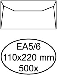Umschlag Quantore Bank EA5/6 110x220mm weiß 500 Stück