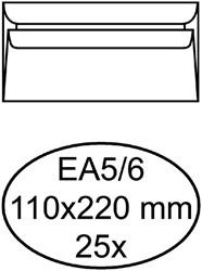 Umschlag Quantore bank EA5/6 110x220mm selbstklebend weiß 25 Stk