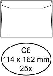 Umschlag Quantore Bank C6 114x162mm weiß 25 Stk