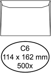 Umschlag Quantore Bank C6 114x162mm weiß 500 Stück