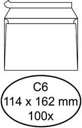 Umschlag Quantore Bank C6 114x162mm selbstklebend weiß 100 Stk