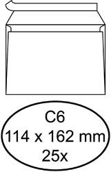 Umschlag Quantore Bank C6 114x162mm selbstklebend weiß 25 Stk