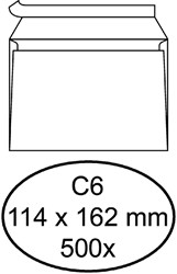 Umschlag Quantore Bank C6 114x162mm selbstklebend weiß 500 Stück