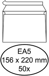 Umschlag Hermes Bank EA5 156x220mm selbstklebend weiß Packung mit 50 Stück