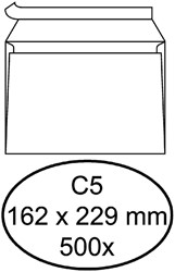 Enveloppe Quantore C5 162x229mm autocollante blanc 500 pièces