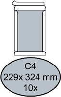 Enveloppe Quantore dos carton C4 229x324mm autocollante blanc 10 pièces