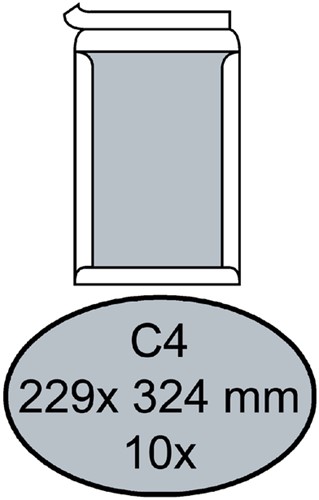 Enveloppe Quantore dos carton C4 229x324mm autocollante blanc 10 pièces