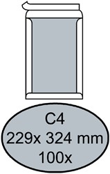 Umschlag Quantore Kartonrücken C4 229x324mm selbstklebend weiß 100 Stk