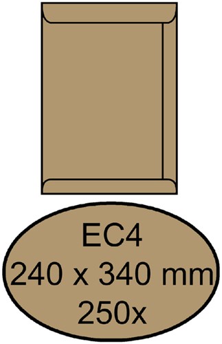 Envelop Quantore akte EC4 240x340mm bruinkraft 250 stuks
