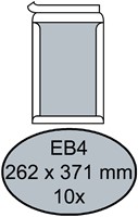 Umschlag Quantore Kartonrücken EB4 262x371mm selbstklebend weiß 10 Stk