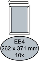 Enveloppe Quantore dos carton EB4 262x371mm autocollante blanc 10 pièces