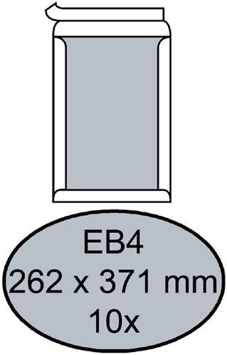 Umschlag Quantore Kartonrücken EB4 262x371mm selbstklebend weiß 10 Stk