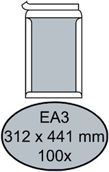 Enveloppe Quantore dos carton EA3 312x441mm autocollant blanc 100 pièces