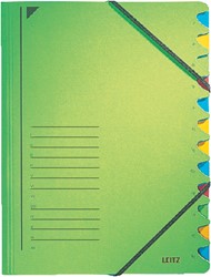 Sorting folder Leitz 12 tabs cardboard green