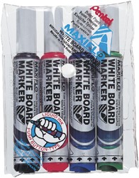 Marqueur tableau blanc Pentel Maxiflo MWL5M ogive 3mm assorti 4 pièces