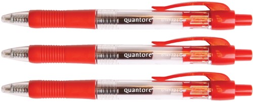 Stylo Gel Quantore Grip rétractable 0,7mm rouge-3