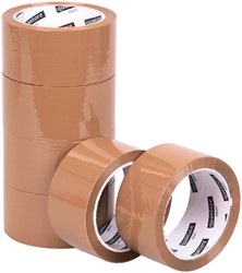 Ruban d'emballage Quantore 50mmx60m PP brun 6 rouleaux