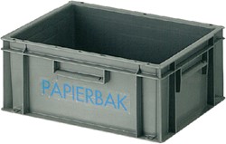 Papiersammelbehälter Kunststoff 40x30x17,5cm grau